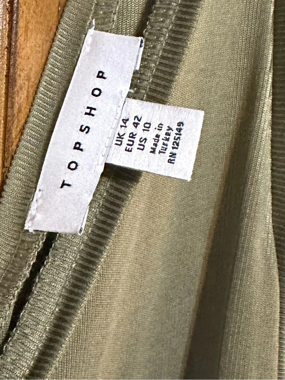 Topshop Olive Green Sleeveless Wide Leg Tie Waist Jumpsuit US 10 - Picture 8 of 14